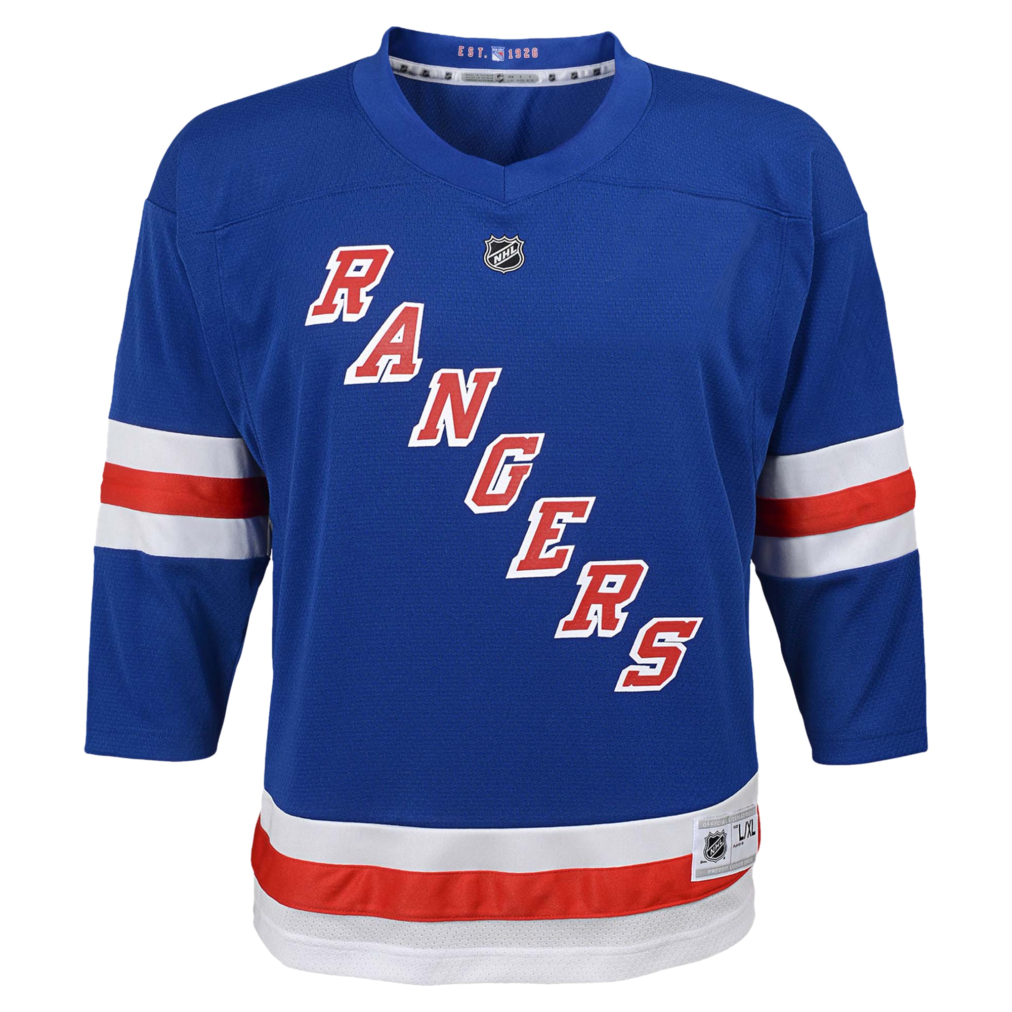 New York Rangers Youth Replica Custom Jersey - Blue - angle 2