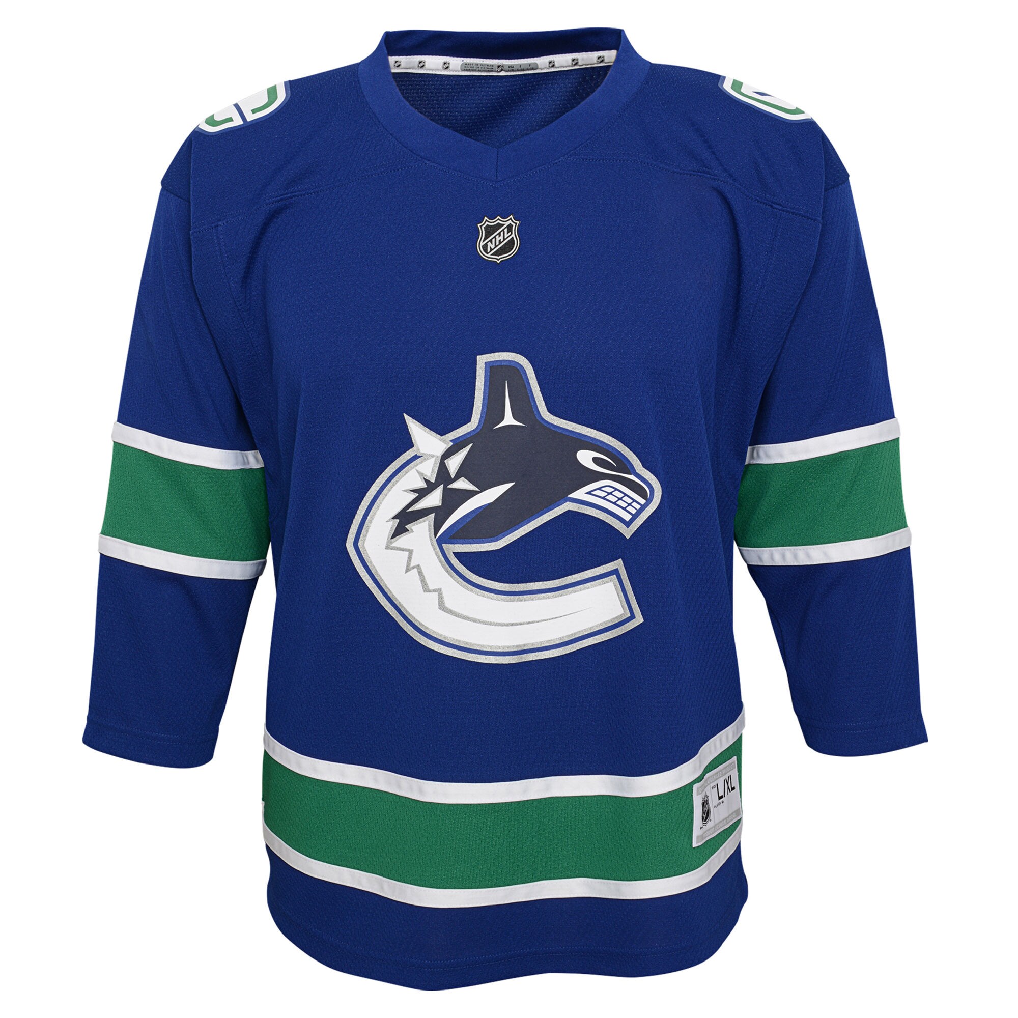 Vancouver Canucks Youth Replica Custom Jersey - Blue - angle 3