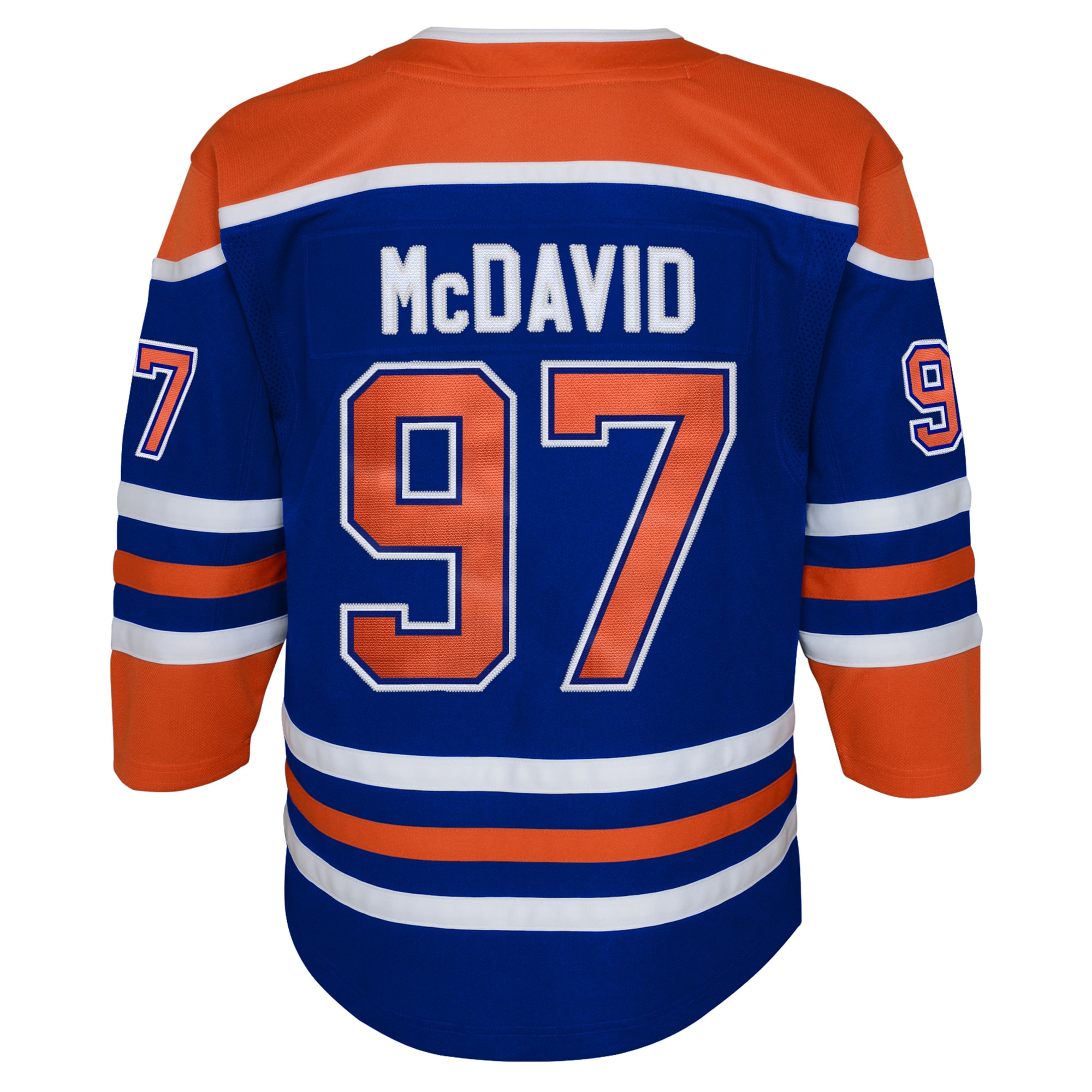 Connor McDavid #97 Edmonton Oilers Youth Home Premier Player Jersey - Royal - angle 3