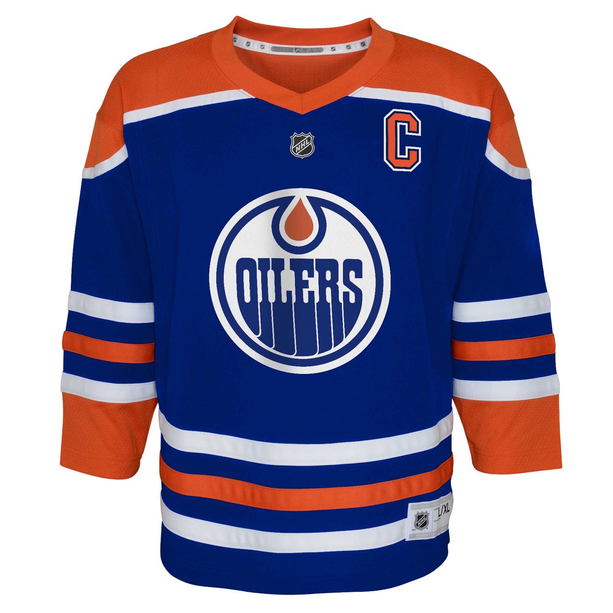 Connor McDavid #97 Edmonton Oilers Youth Home Replica Player Jersey - Royal - angle 2