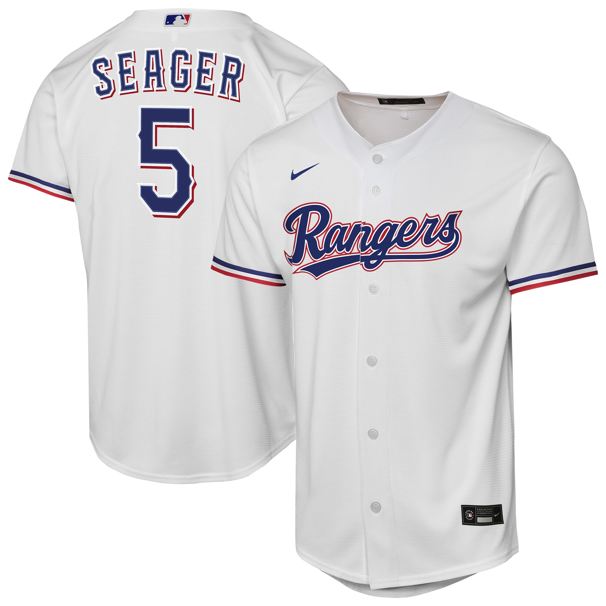 Corey Seager Texas Rangers Youth Home Replica Player Jersey - White - angle 3