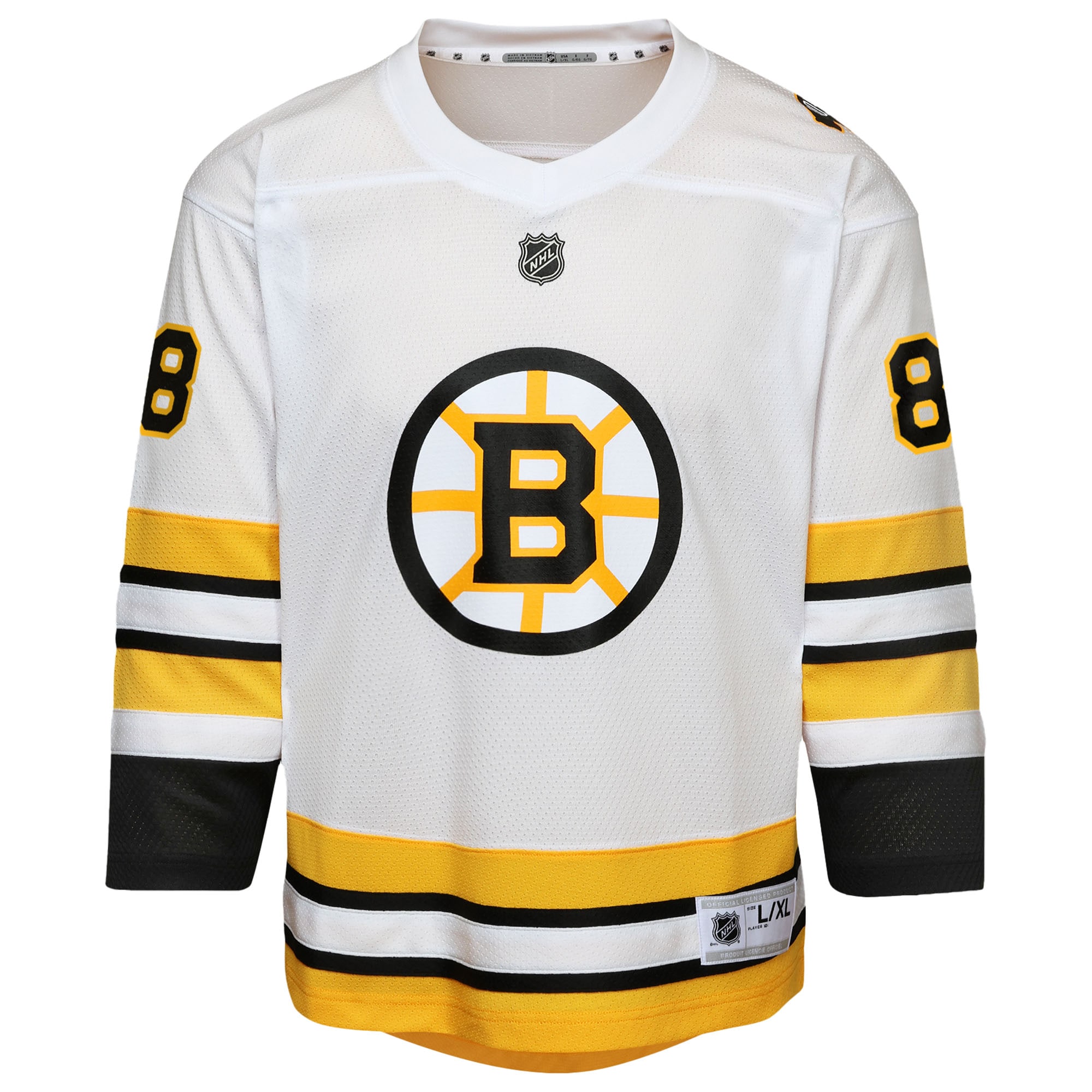 David Pastrnak #88 Boston Bruins Youth Home Replica Player Jersey - White - angle 2