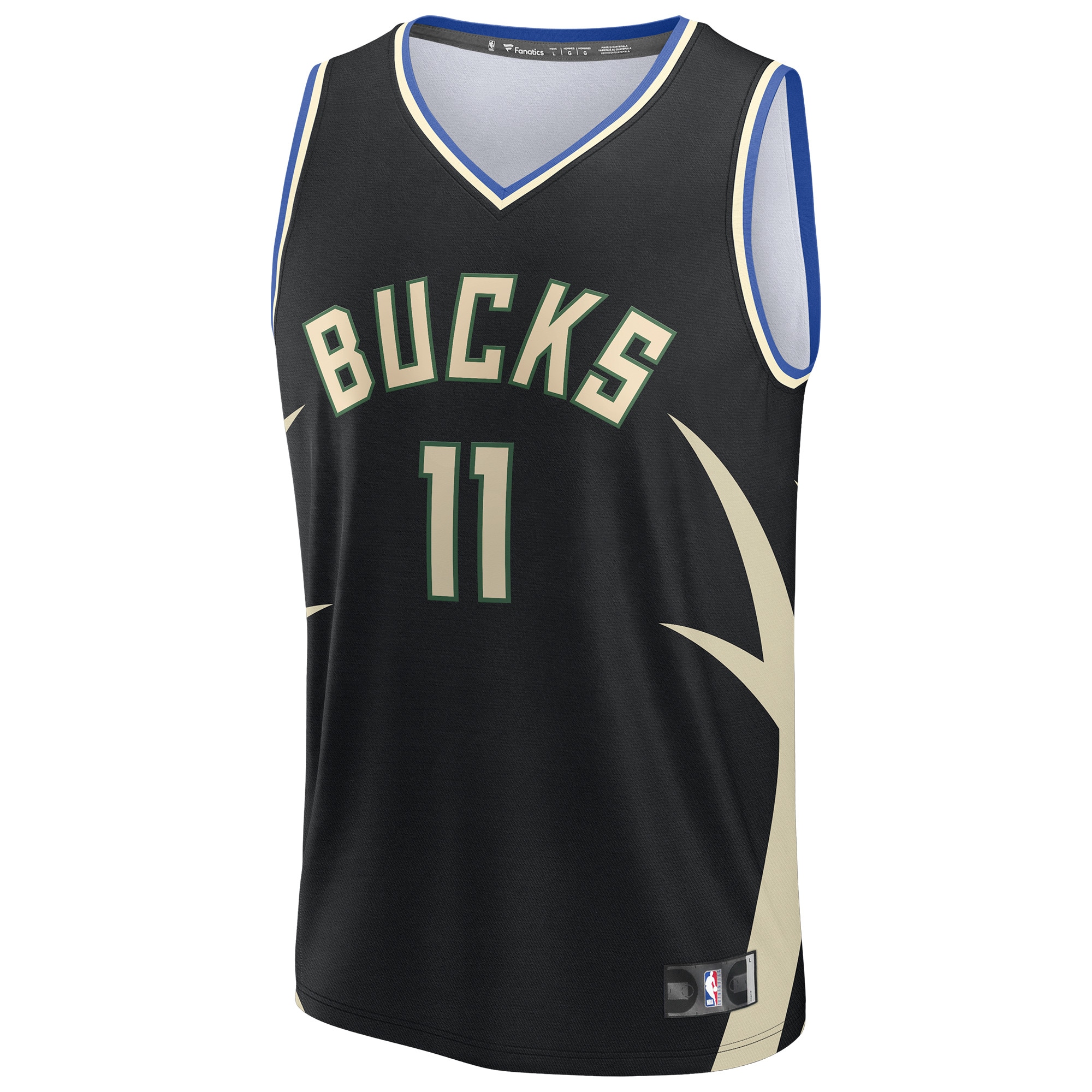 Tyler Herro Milwaukee Bucks Youth Fast Break Replica Jersey - Black - Statement Edition - angle 2