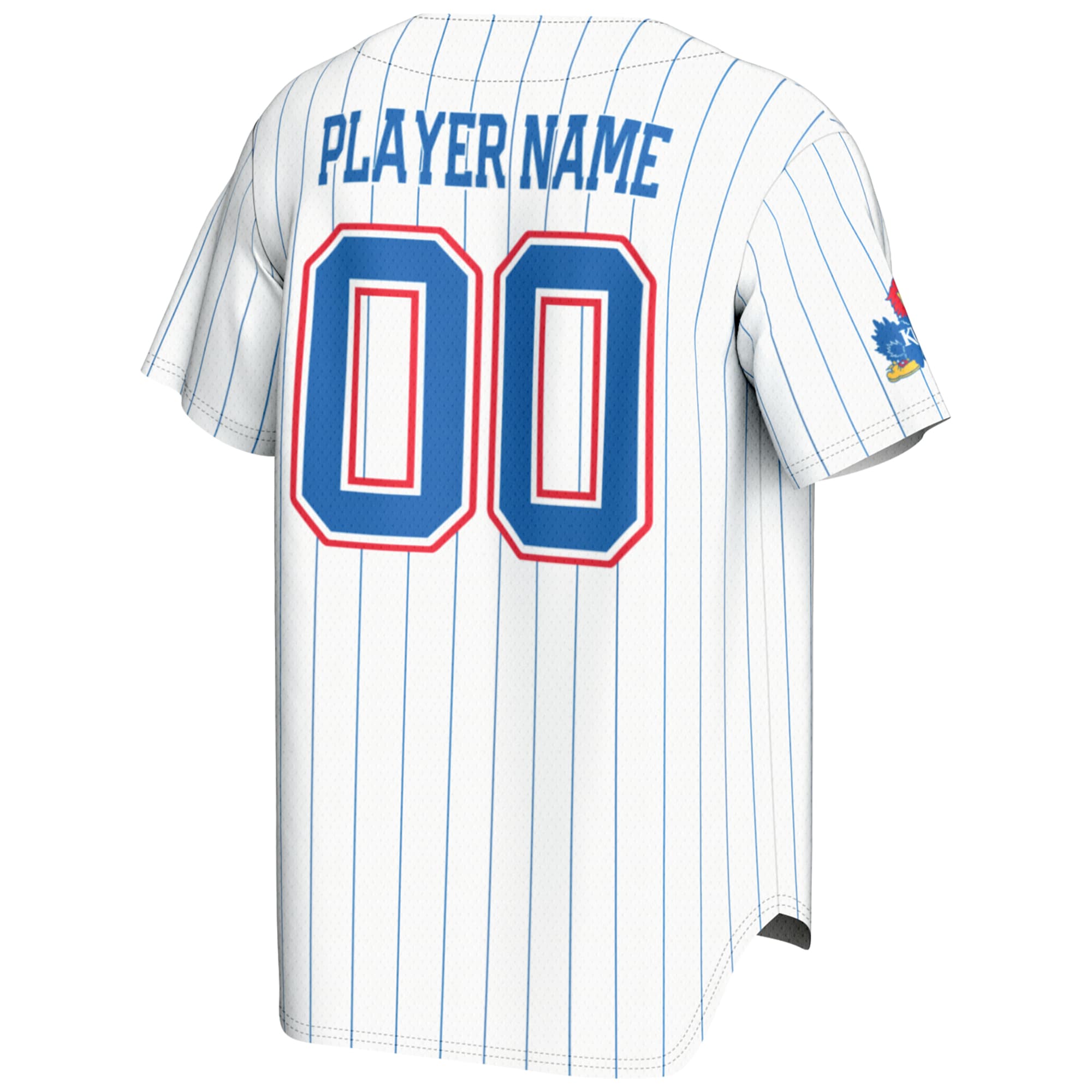 Kansas Jayhawks GameDay Greats Youth NIL Pick-A-Player Lightweight Baseball Jersey - White - angle 4