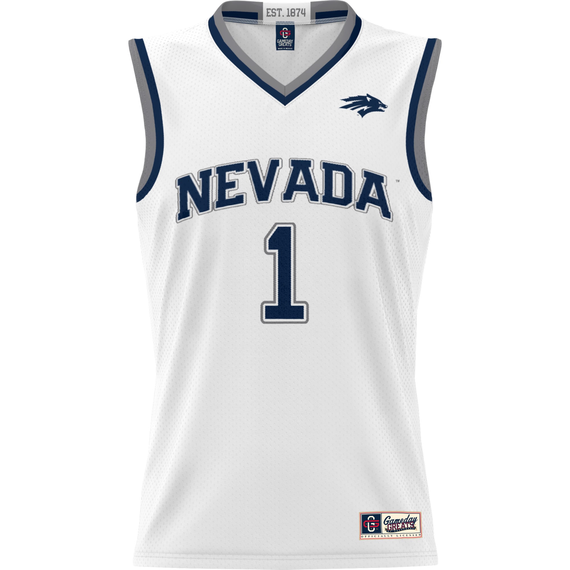 Nevada Wolf Pack GameDay Greats Youth Lightweight Basketball Jersey - White - angle 2