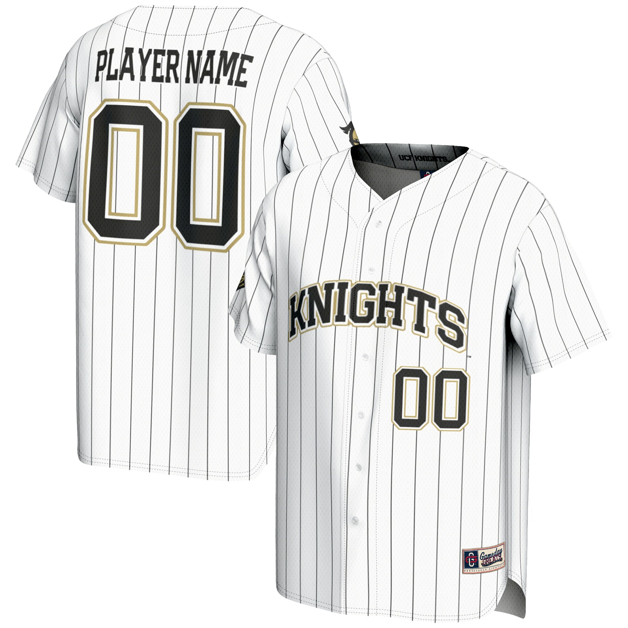 UCF Knights GameDay Greats Youth NIL Pick-A-Player Lightweight Baseball Jersey - White - angle 2