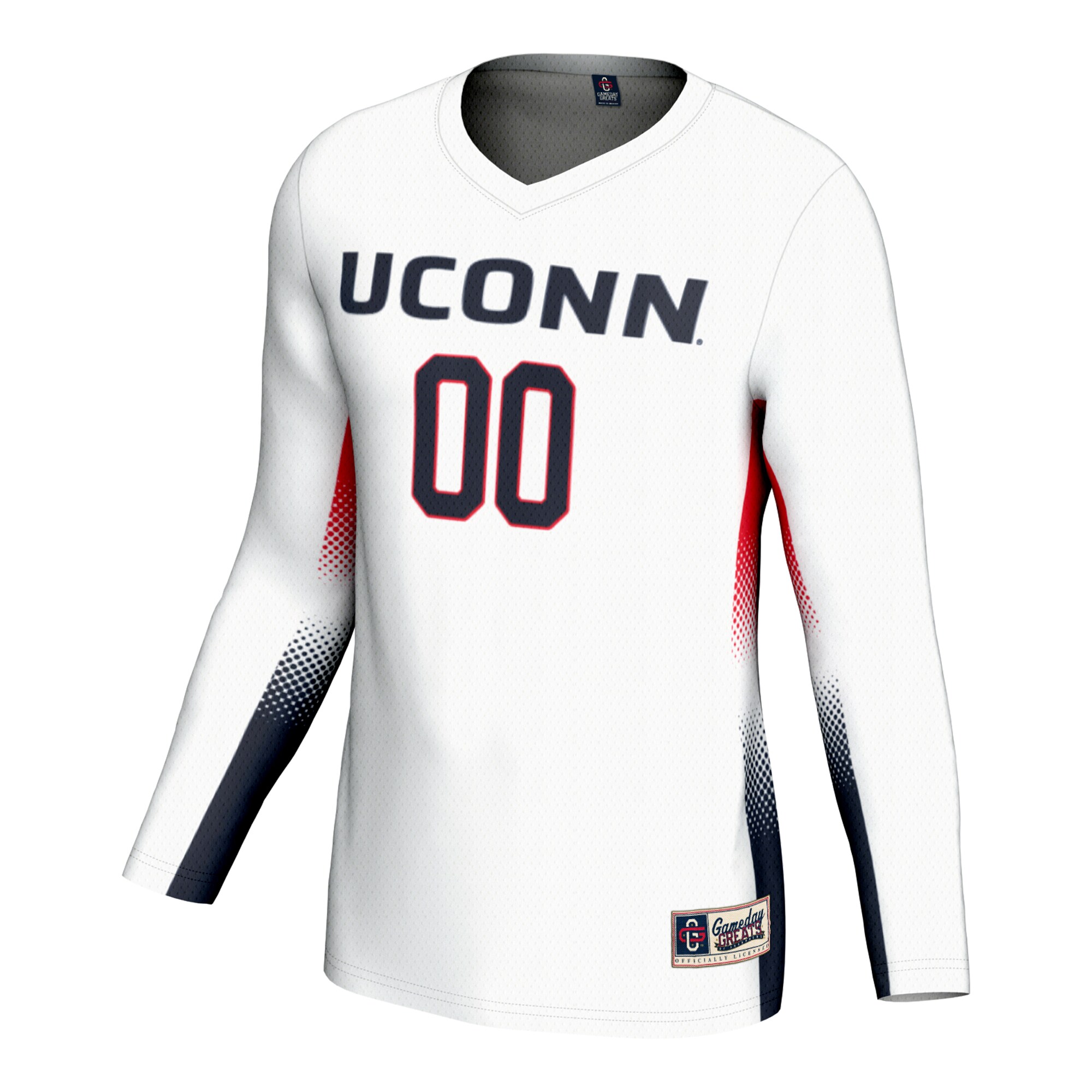 UConn Huskies GameDay Greats Youth NIL Lightweight Volleyball Jersey - White - angle 2