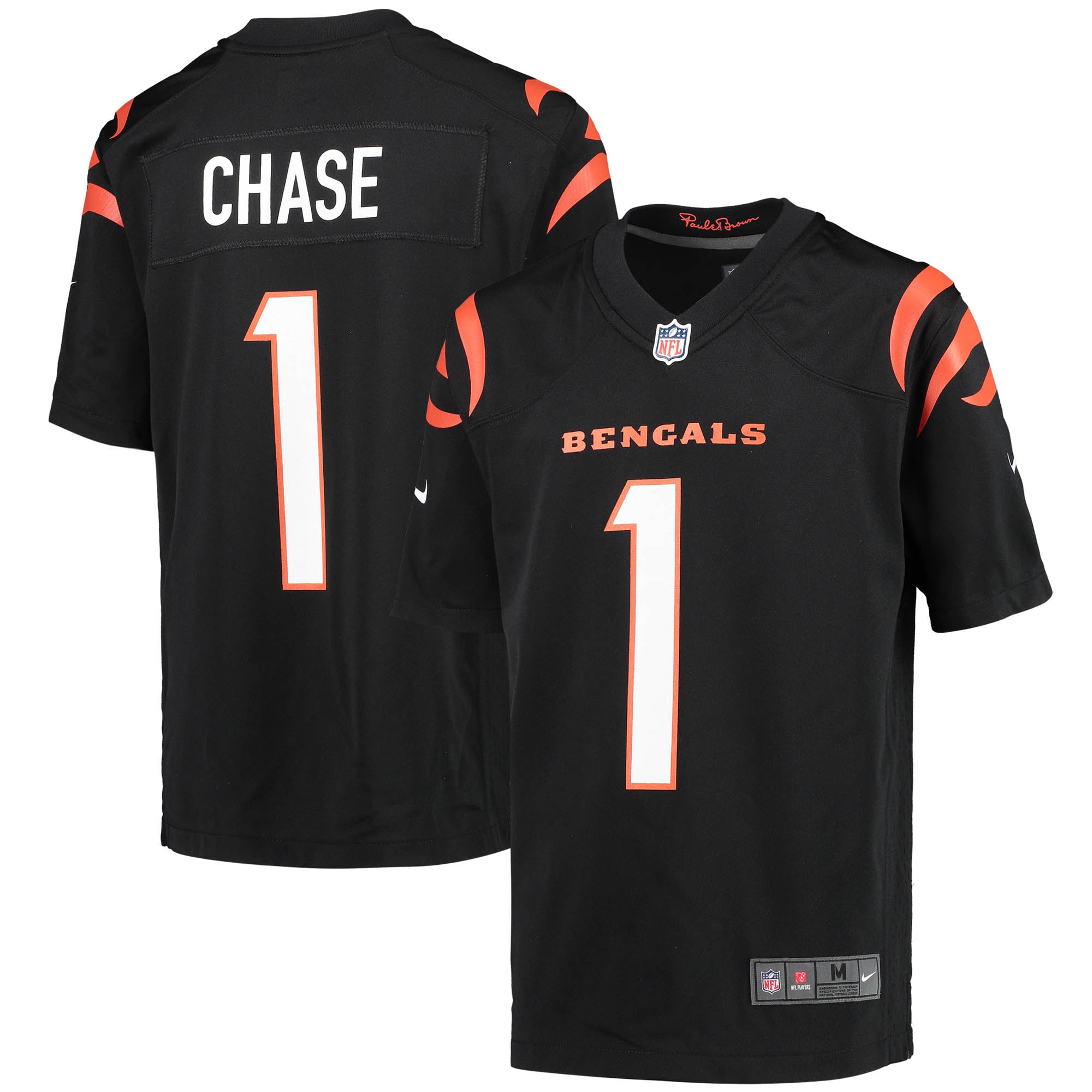 Ja'Marr Chase #1 Cincinnati Bengals NFL Jersey - Black | FanWearStyle