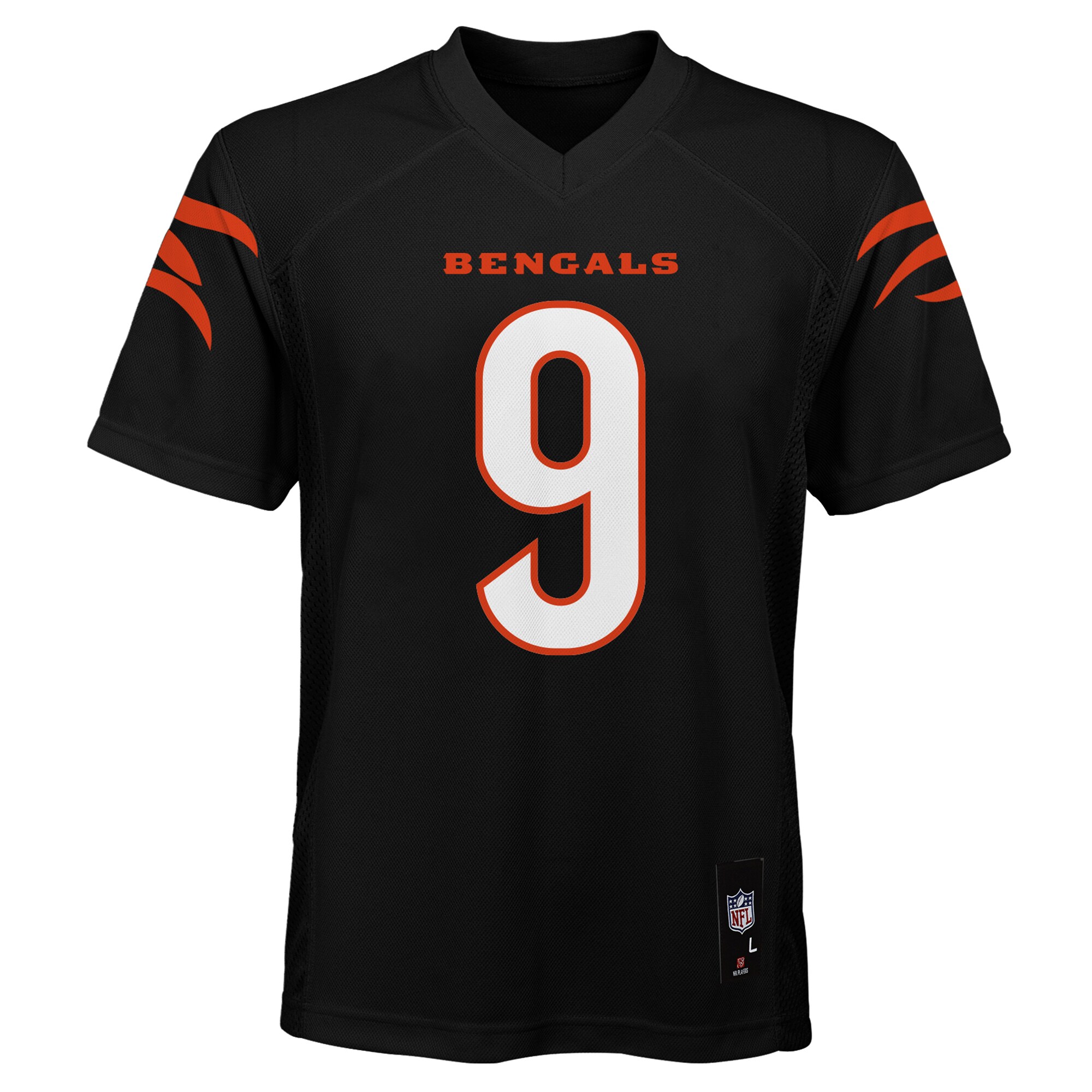Joe Burrow #9 Cincinnati Bengals Youth Replica Jersey - Black - angle 2