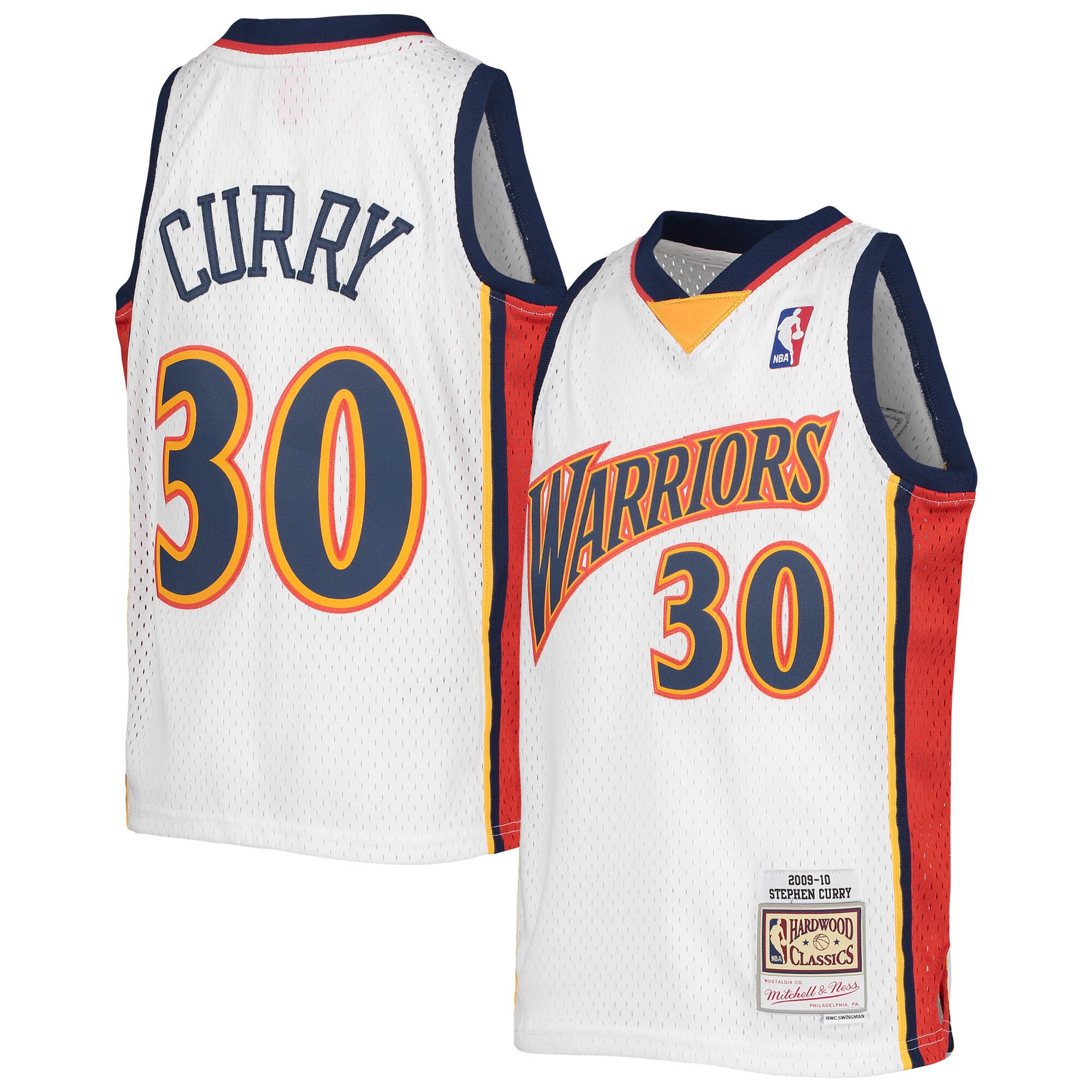Stephen Curry #30 Golden State Warriors Youth 2009-10 Hardwood Classics Swingman Jersey - White - angle 2
