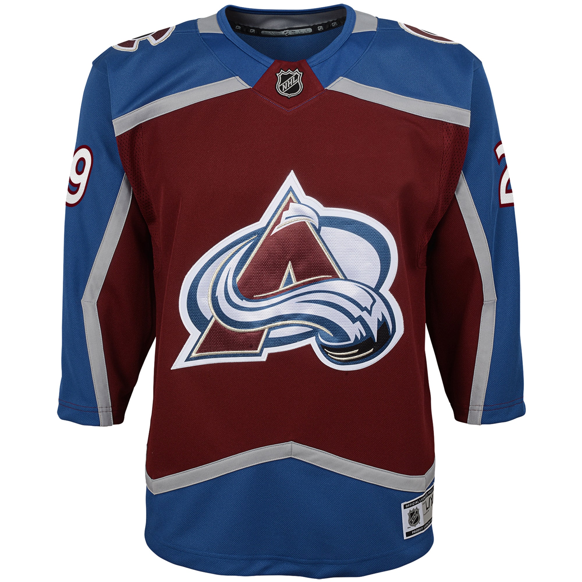 Nathan MacKinnon #29 Colorado Avalanche Youth Premier Player Jersey - Burgundy - angle 2