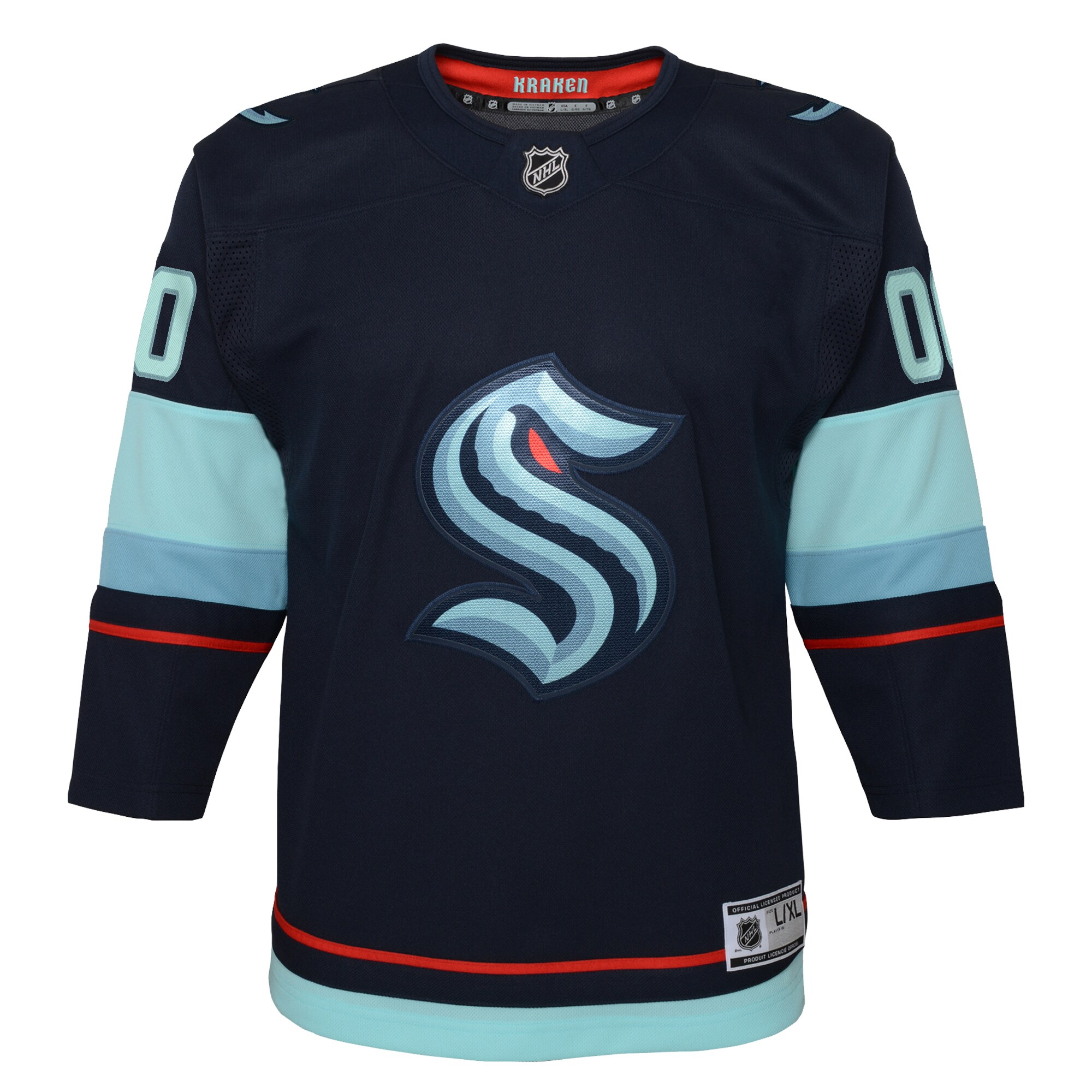 Seattle Kraken Youth Home Premier Custom Jersey - Navy - angle 3