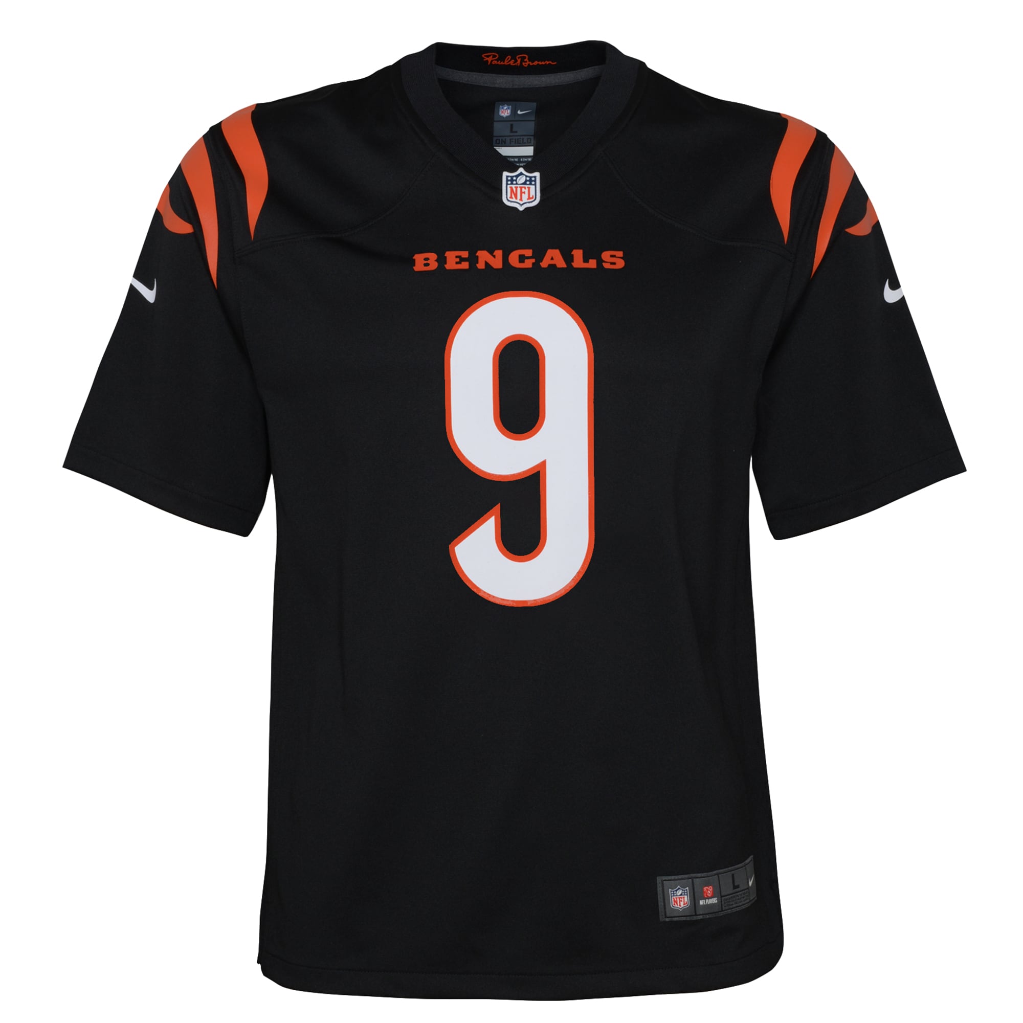 Joe Burrow #9 Cincinnati Bengals Youth Game Jersey - Black - angle 4