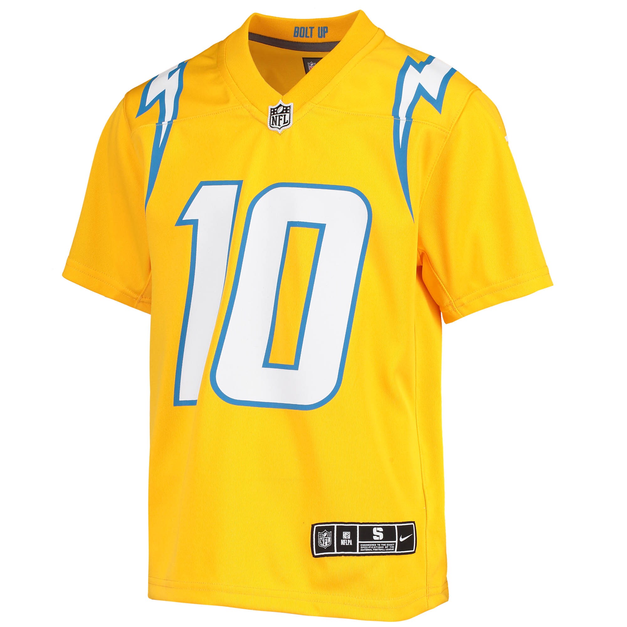 Justin Herbert #10 Los Angeles Chargers Youth Inverted Team Game Jersey - Gold - angle 4