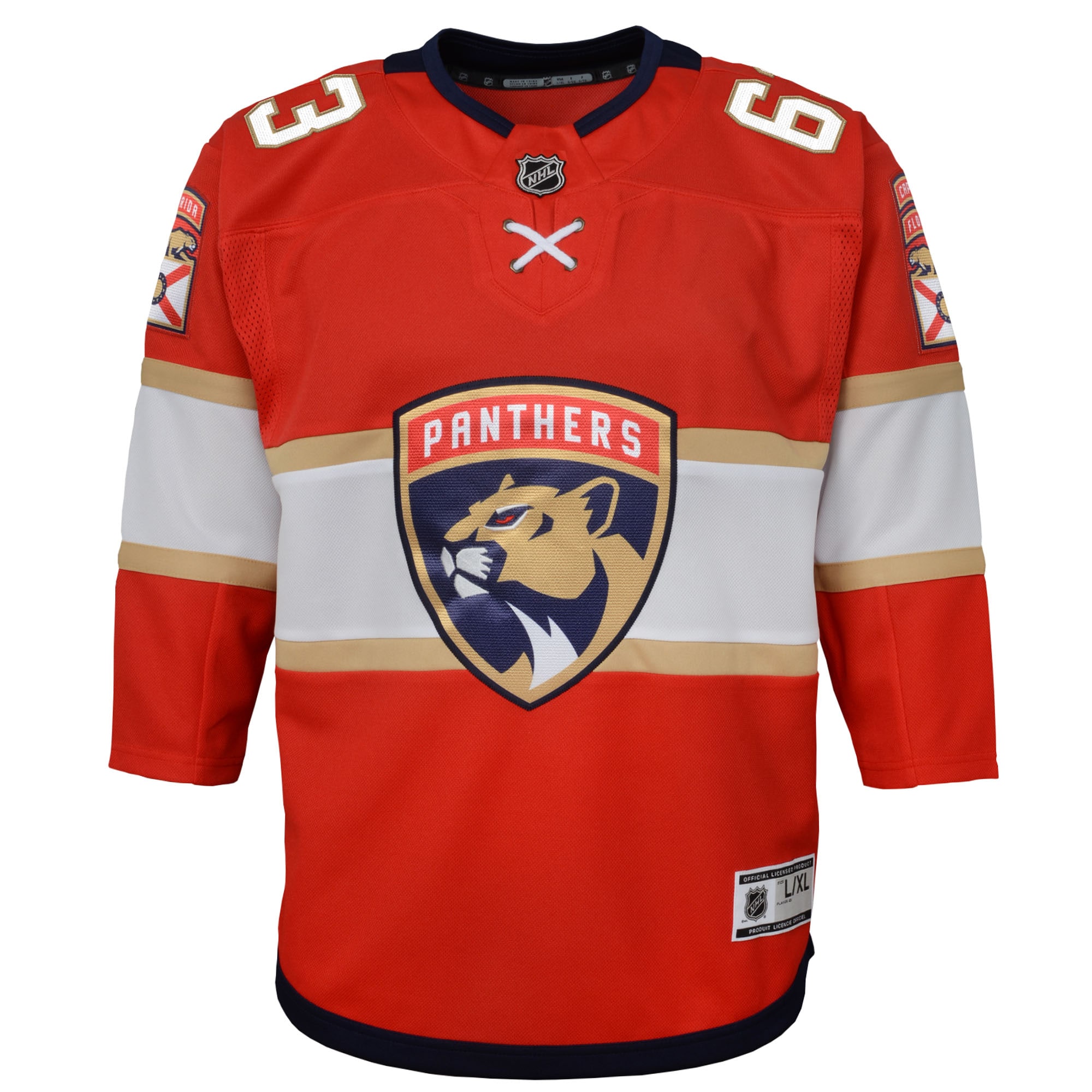 Brad Marchand Florida Panthers Outerstuff Youth Premier Player Jersey - Red - angle 2