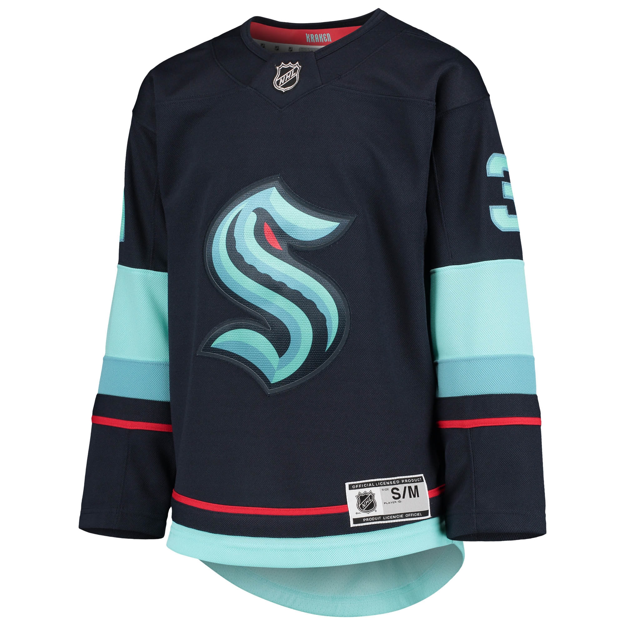 Philipp Grubauer Seattle Kraken Youth Home Premier Player Jersey - Deep Sea Blue - angle 2
