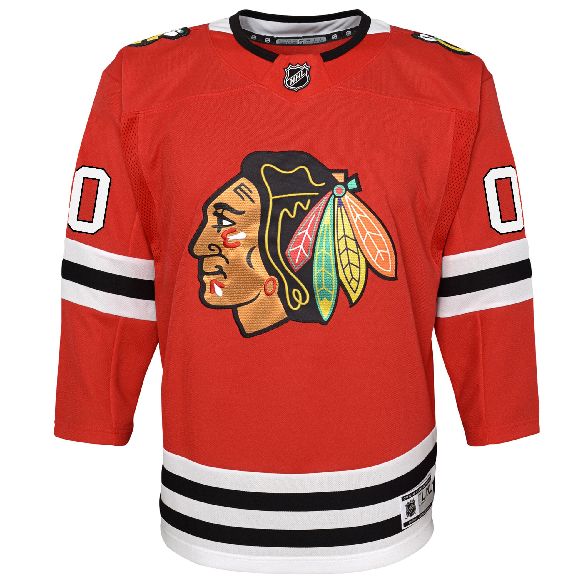 Chicago Blackhawks Youth Premier Custom Jersey - Red - angle 2