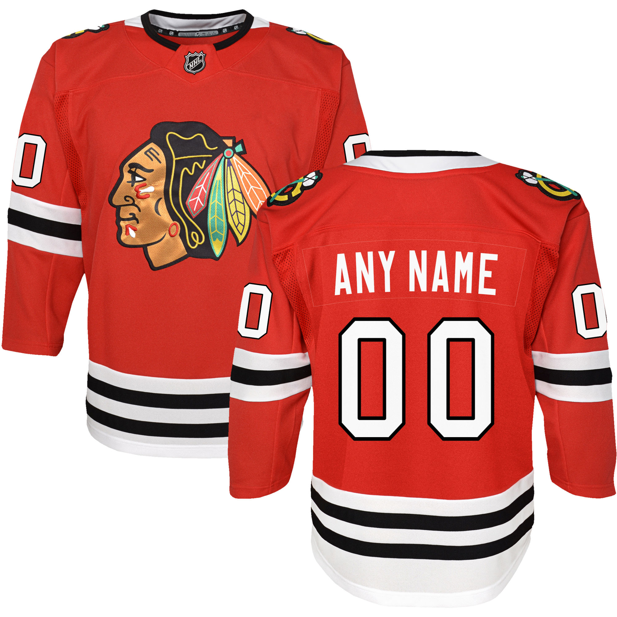 Chicago Blackhawks Premier Custom Jersey - Red | FanWearStyle