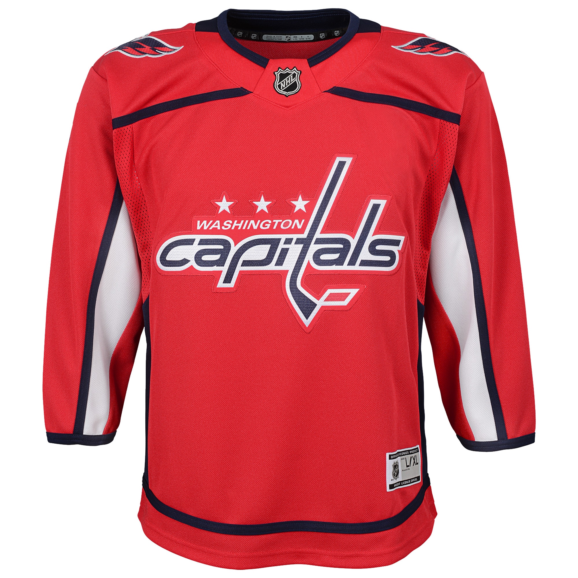 Washington Capitals Youth Home Blank Premier Jersey - Red - angle 2