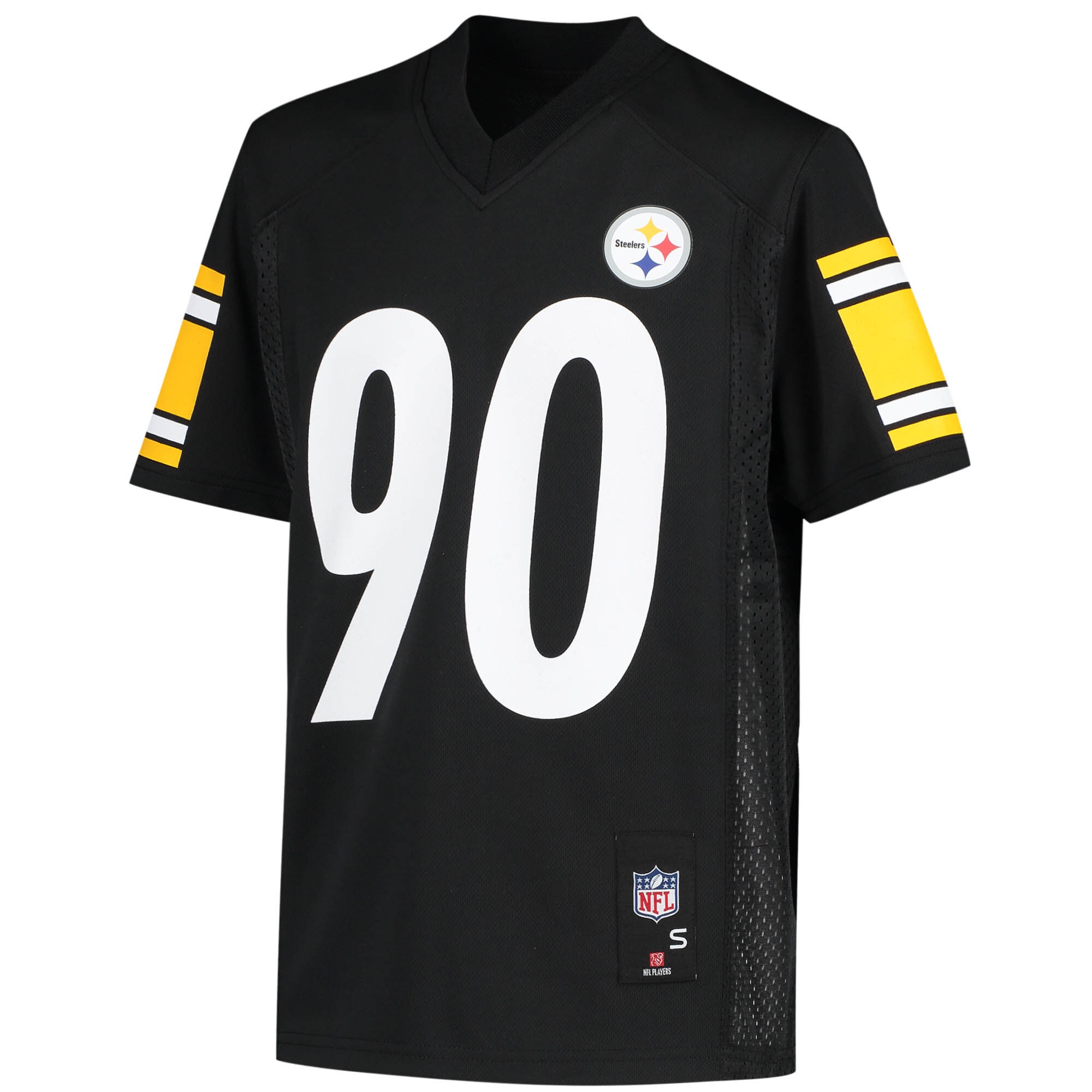 T.J. Watt #90 Pittsburgh Steelers Youth Replica Jersey - Black - angle 3