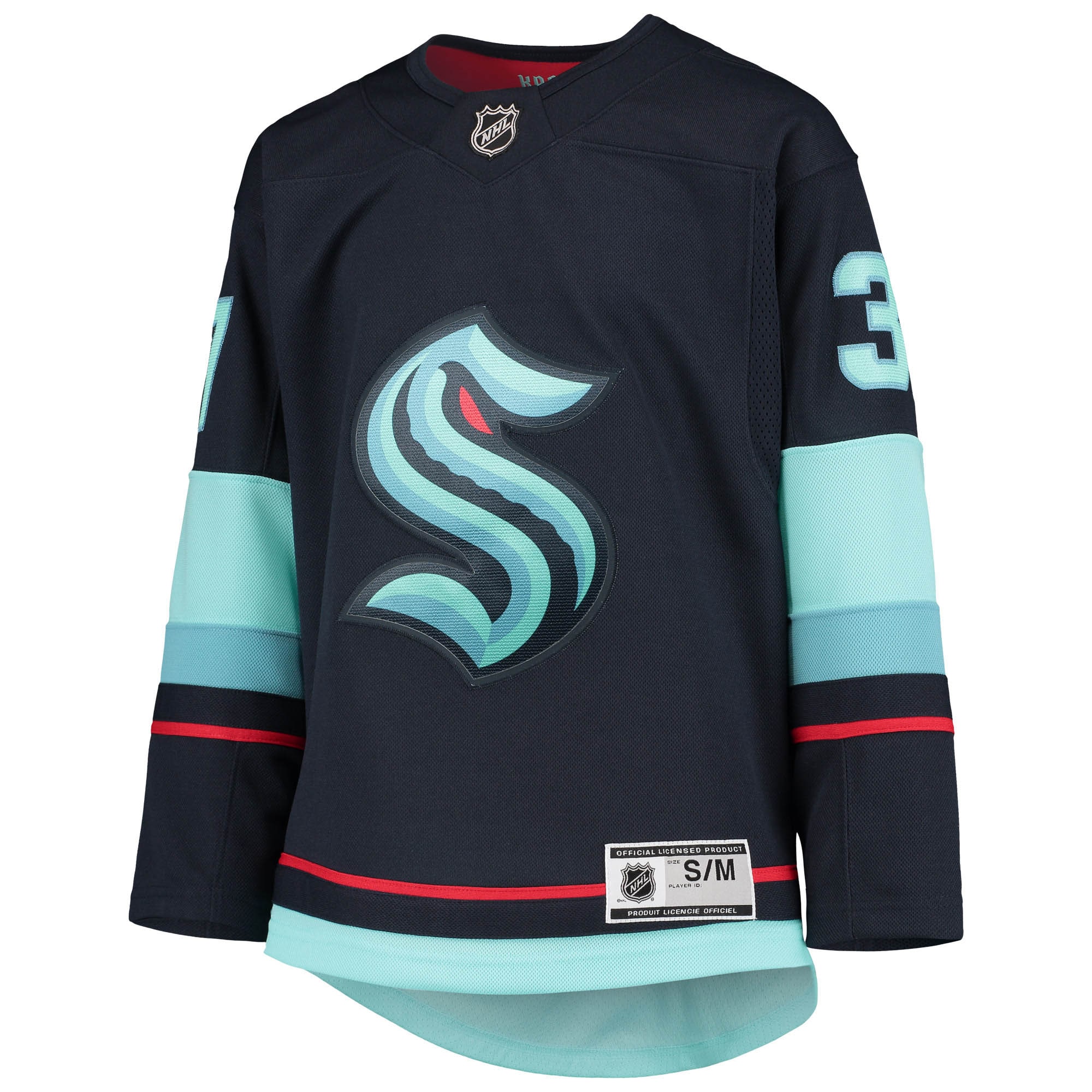 Yanni Gourde Seattle Kraken Youth Home Premier Player Jersey - Deep Sea Blue - angle 2