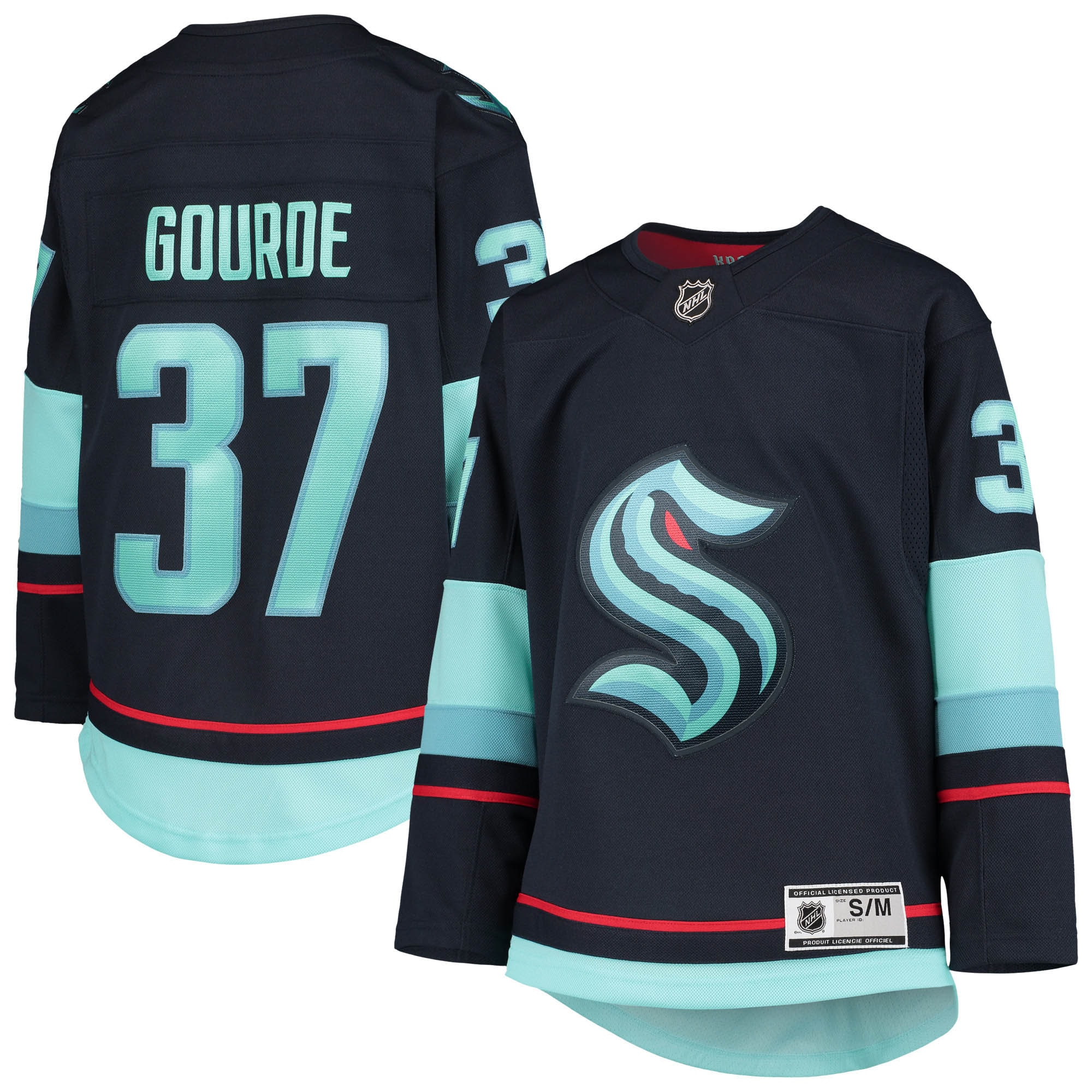 Women's Yanni Gourde Seattle Kraken Home Premier Player Jersey - Deep Sea Blue | FanWearStyle