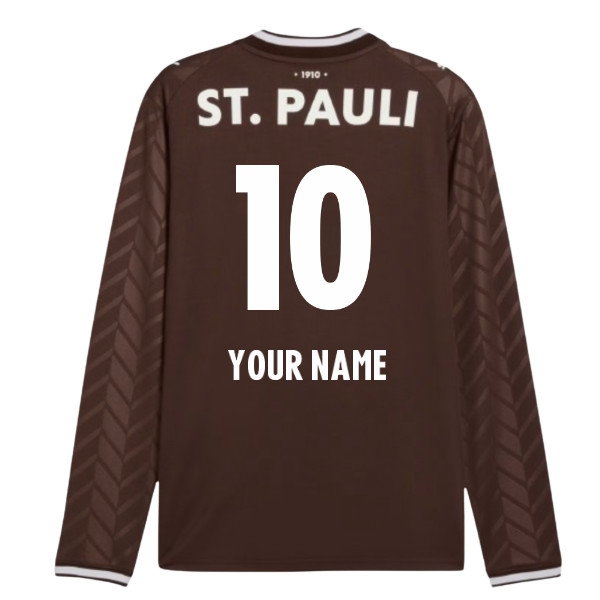 St Pauli Long Sleeve Home Shirt (Your Name) 26/27-League Wear Hub