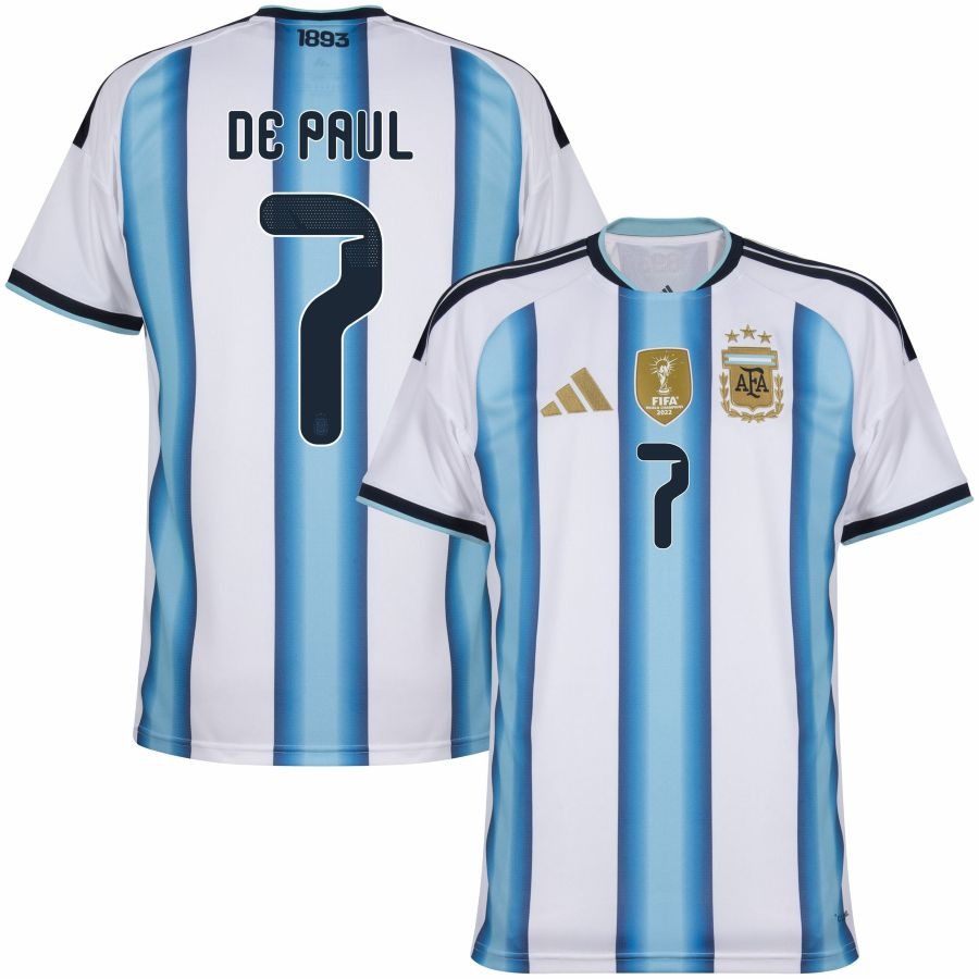 Argentina De Paul 3-star Home Men's Jersey 26/27-League Wear Hub