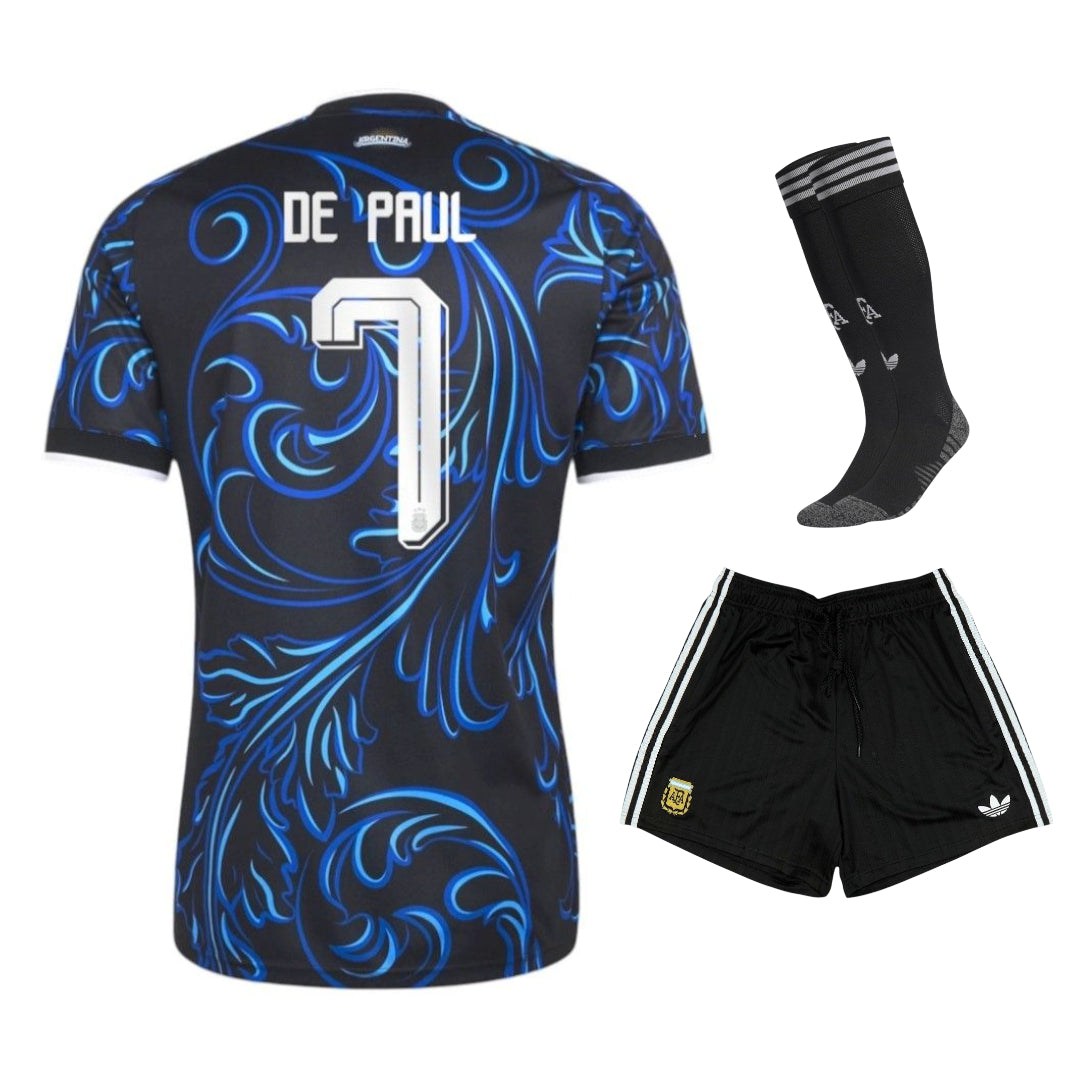 Argentina De Paul 3-Star Away Kit Kids 26/27-League Wear Hub