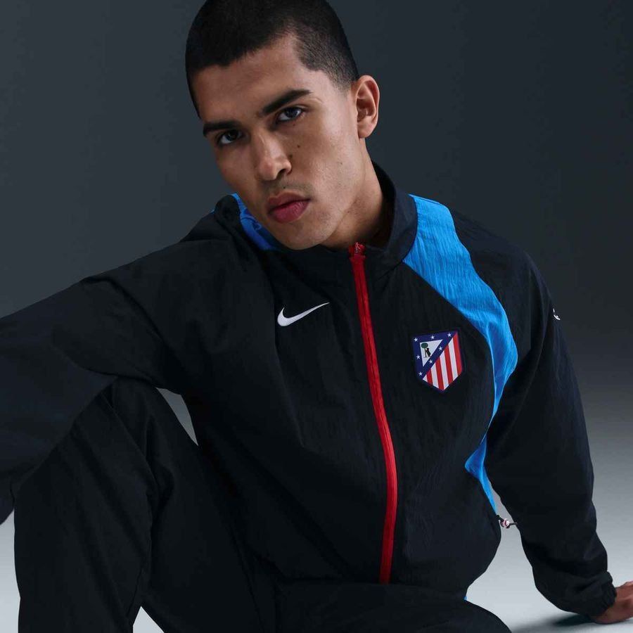 Atletico Madrid Track Jacket T90 Woven GX 3rd - Black/Photo Blue/Sport Red/White-League Wear Hub