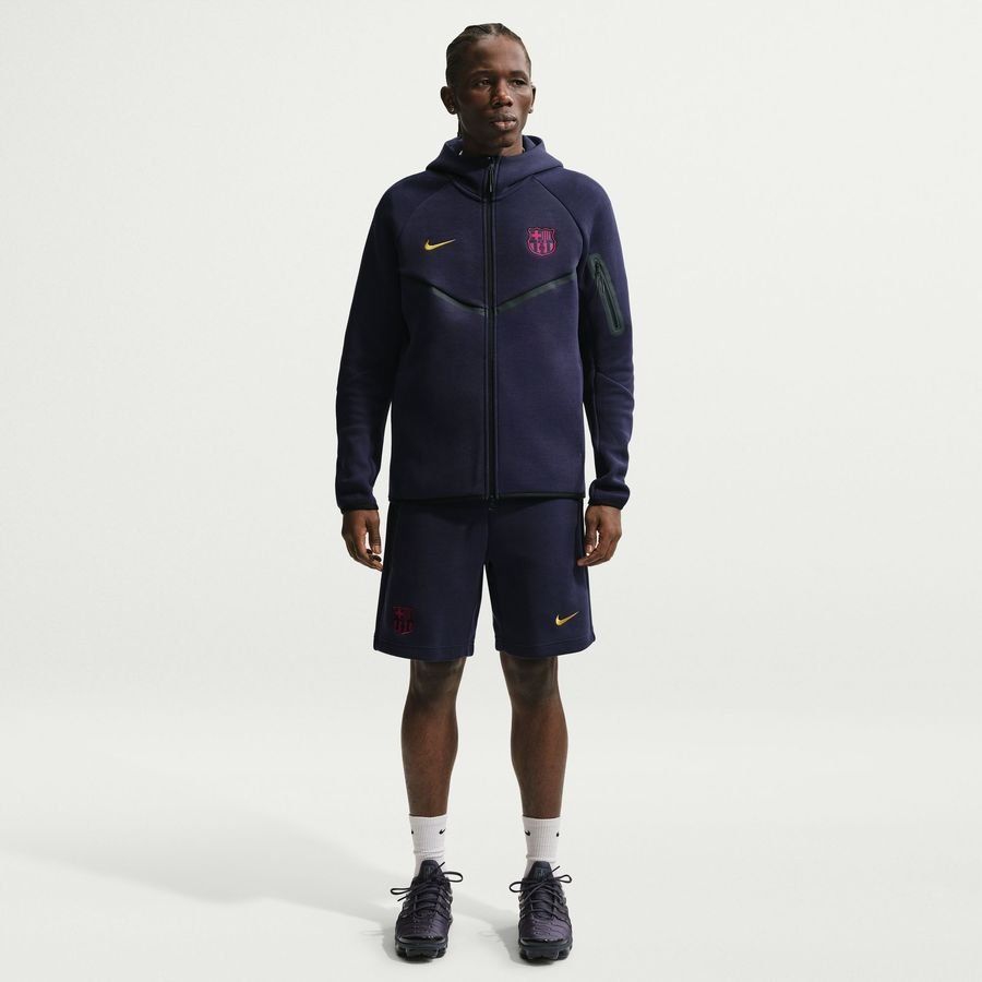 Barcelona Shorts Tech Fleece - Blackened Blue/Mineral Yellow-League Wear Hub