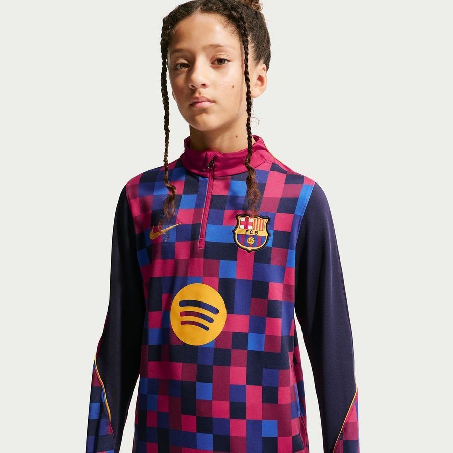 Barcelona Training Shirt Dri-FIT Strike - Noble Red/Blackened Blue/Mineral Yellow Kids-League Wear Hub