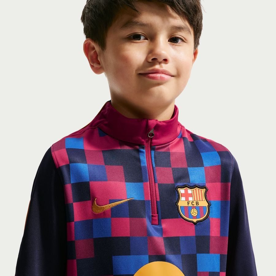 Barcelona Training Shirt Dri-FIT Strike - Noble Red/Blackened Blue/Mineral Yellow Kids-League Wear Hub