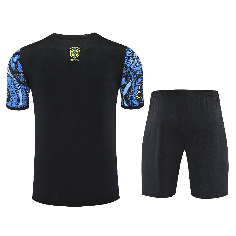 Brazil Men's/Kids' Shorts Jersey Set 24/25 Blue Pattern-League Wear Hub
