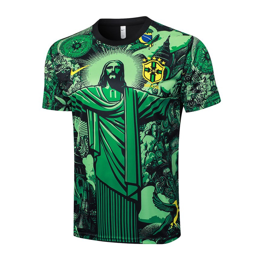 Brazil Men's/Kids' Shorts Jersey Set 24/25 Green Pattern-League Wear Hub