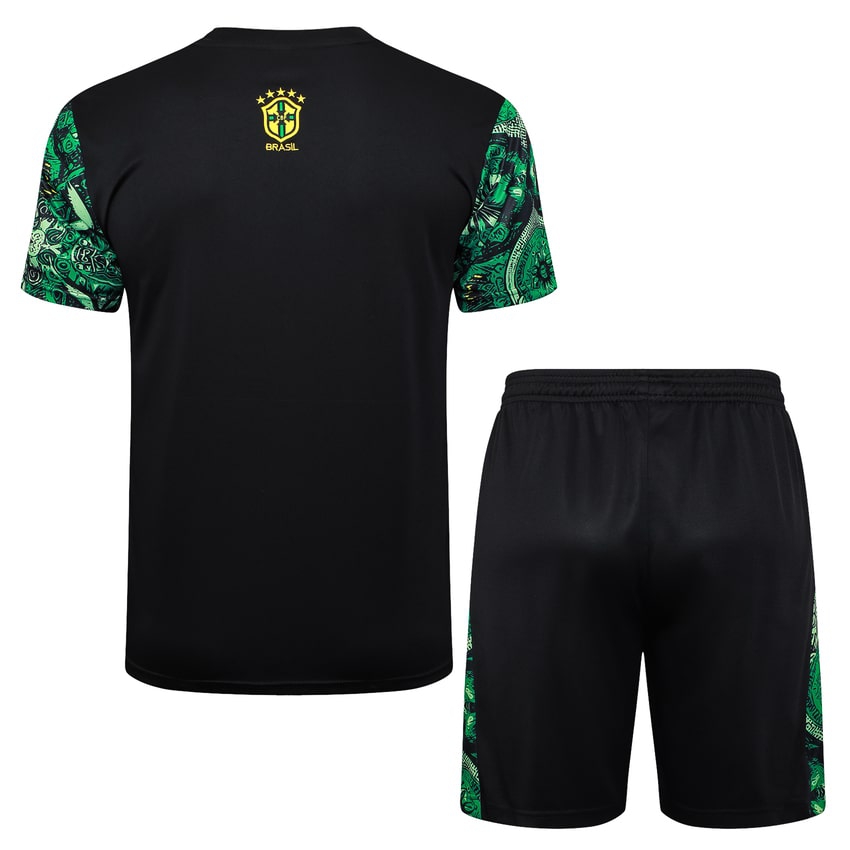 Brazil Men's/Kids' Shorts Jersey Set 24/25 Green Pattern-League Wear Hub