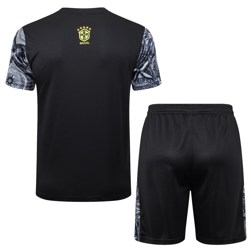 Brazil Men's/Kids' Shorts Jersey Set 24/25 Grey Pattern-League Wear Hub