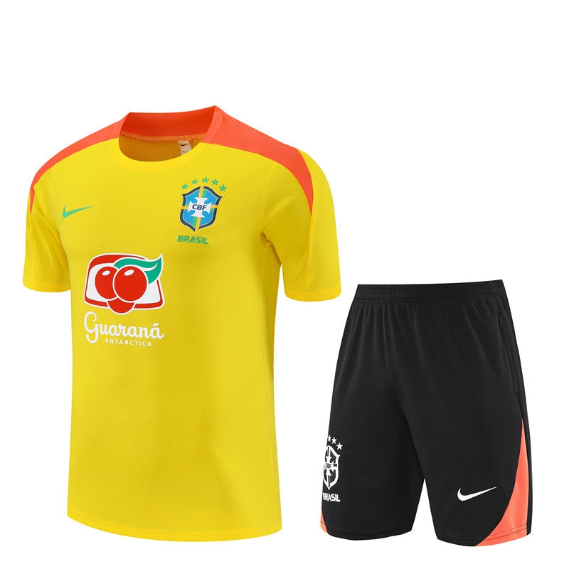 Brazil Men's/Kids' Shorts Jersey Set 25/26 Yellow-League Wear Hub