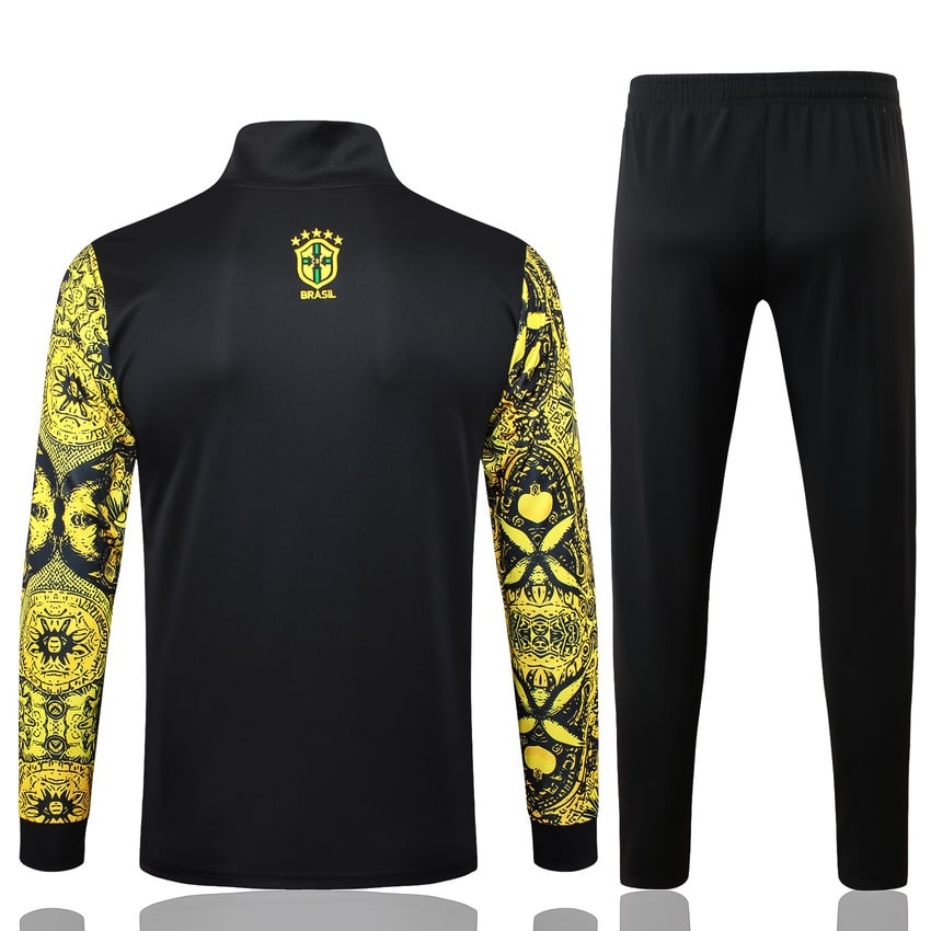 Brazil Tracksuit Jacket Men/Kids 24/25 Yellow Pattern-League Wear Hub