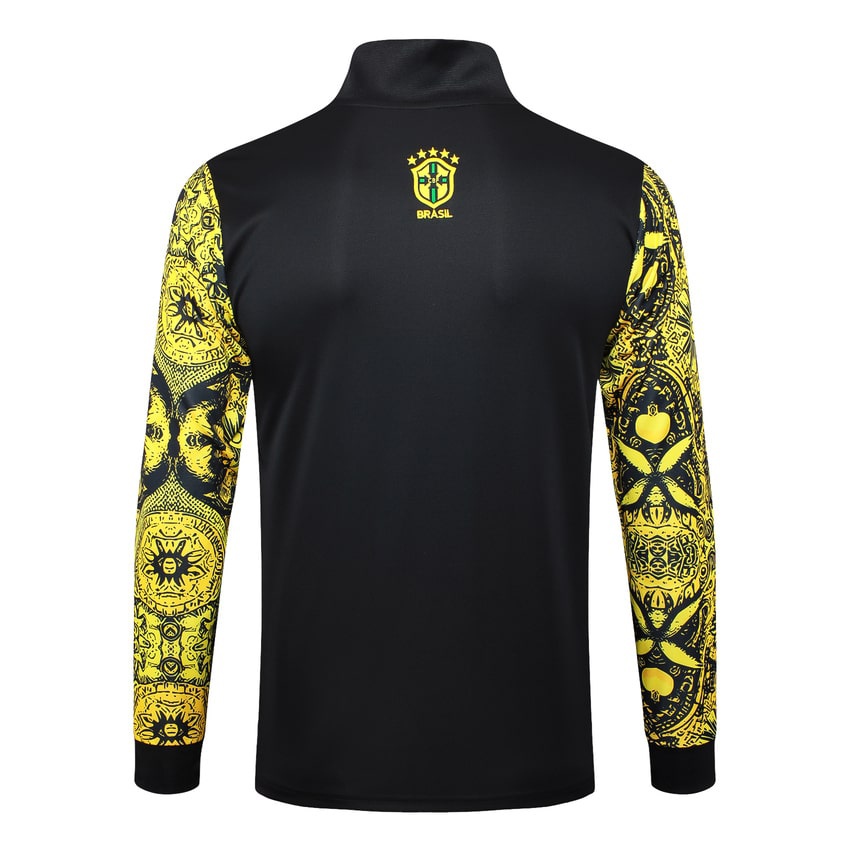 Brazil Tracksuit Jacket Men/Kids 24/25 Yellow Pattern-League Wear Hub