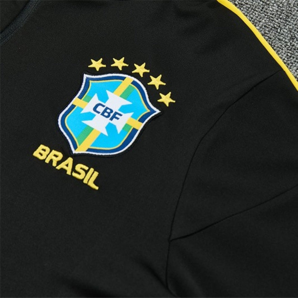 Brazil Training Tracksuit Men/Kids 26/27 Black Yellow-League Wear Hub