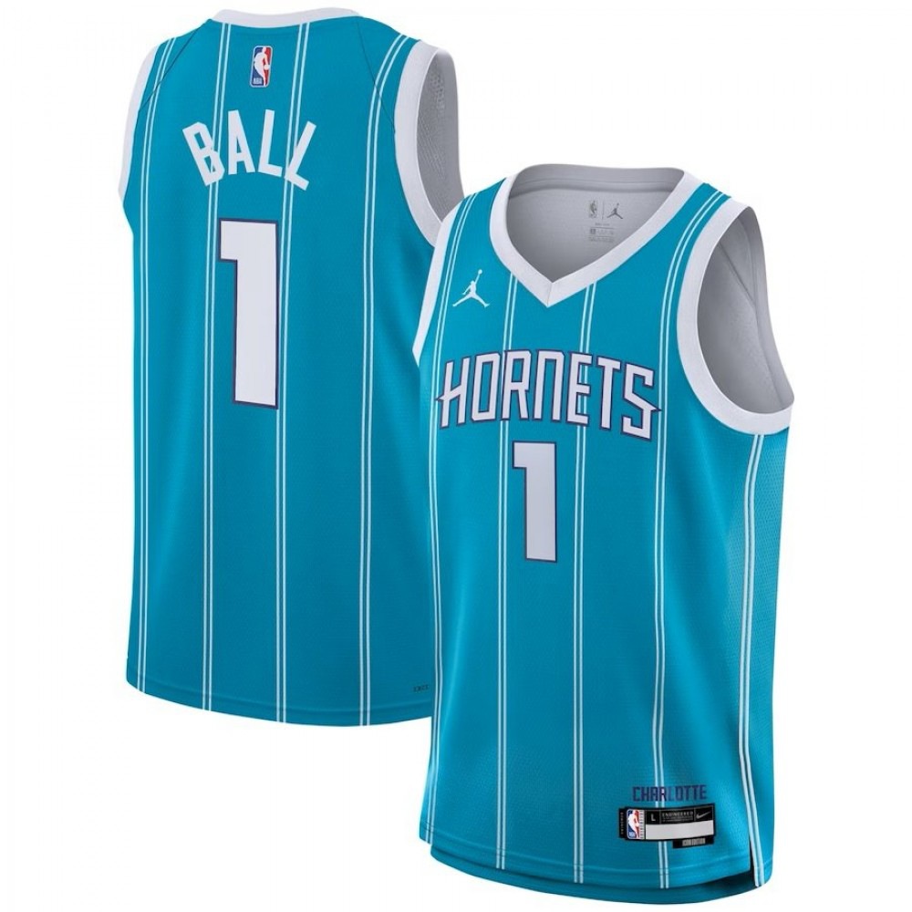 Youth Jordan LaMelo Ball Teal Charlotte Hornets Swingman Jersey - Icon Edition-League Wear Hub