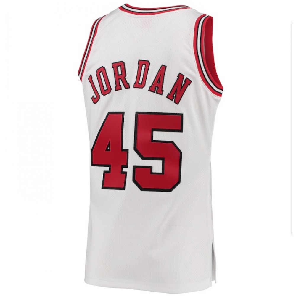 Men's Chicago Bulls Michael Jordan #45 Throwback White 1994-95 Hardwood Classics Player Jersey-League Wear Hub