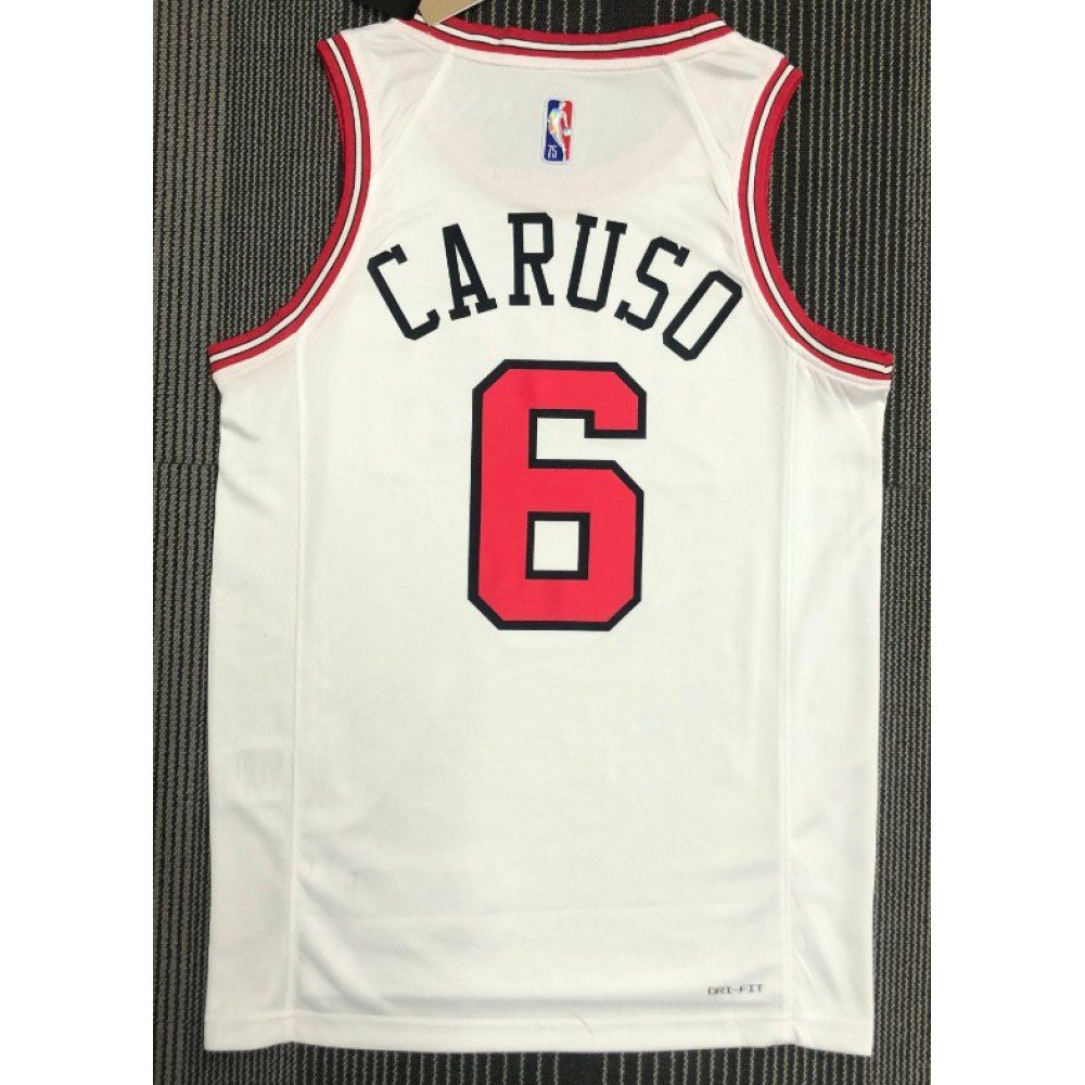 Men's Chicago Bulls Alex Caruso #6 Nike White 21/22 Diamond Swingman NBA Jersey - Icon Edition-League Wear Hub