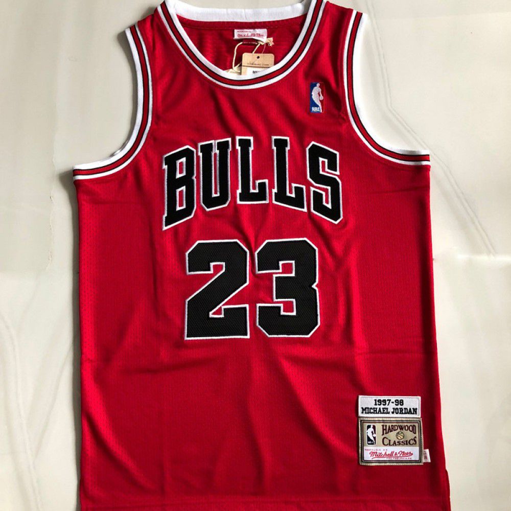 Men's Chicago Bulls Michael Jordan #23 Throwback Red 1997-98 Hardwood Classics Player Jersey-League Wear Hub