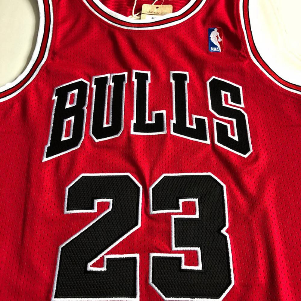 Men's Chicago Bulls Michael Jordan #23 Throwback Red 1997-98 Hardwood Classics Player Jersey-League Wear Hub