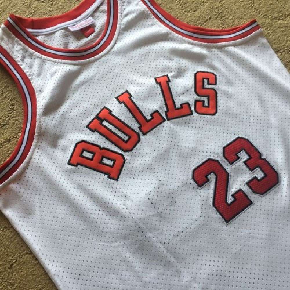 Men's Chicago Bulls Michael Jordan #23 Throwback White 1984-85 Hardwood Classics Player Jersey-League Wear Hub