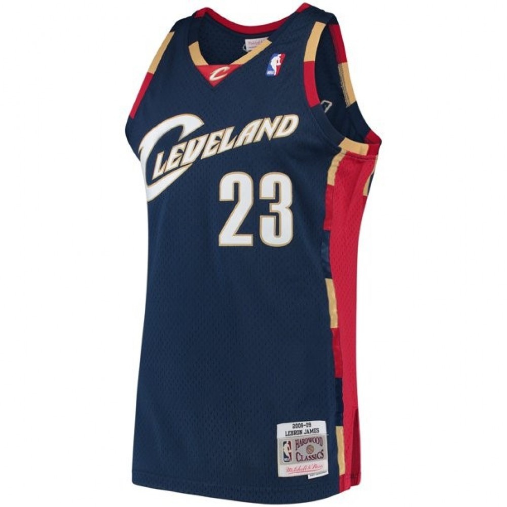 Men's Cleveland Cavaliers LeBron James #23 Throwback Navy 08/09 Hardwood Classics Jersey-League Wear Hub