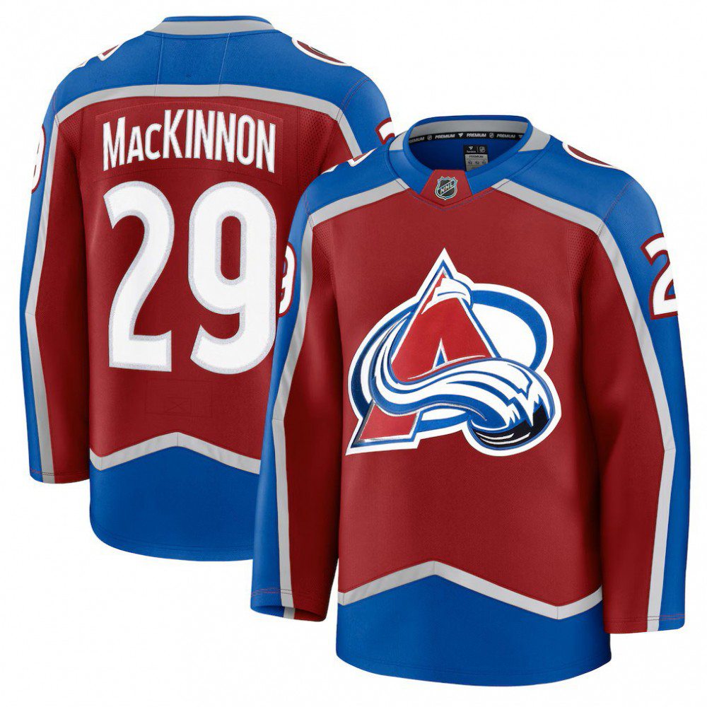 Men's Colorado Avalanche Nathan MacKinnon Burgundy Home Premium Jersey-League Wear Hub