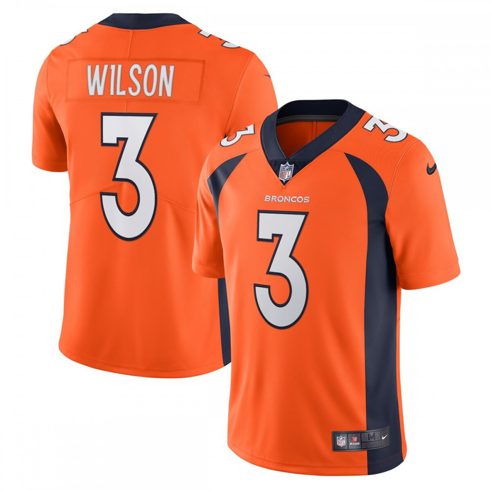 Russell Wilson Denver Broncos Nike Team Vapor Limited Jersey - Orange-League Wear Hub